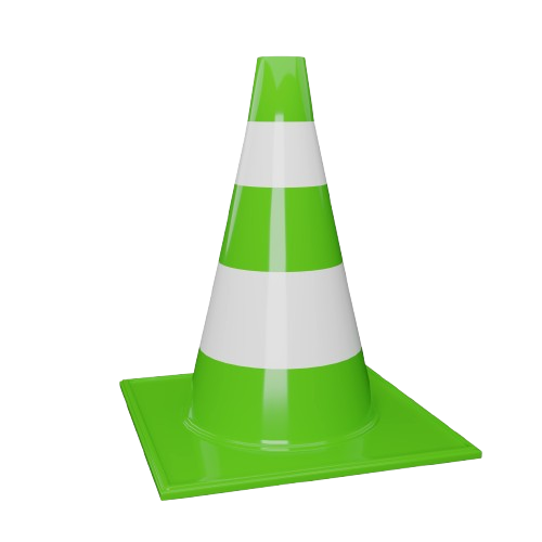 Green traffic cone